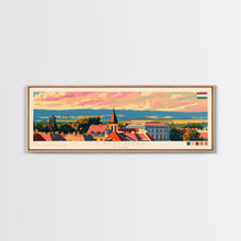 Load image into Gallery viewer, Szolnok Hungary Wall Art, Panoramic Travel Poster, Panoramic Framed Canvas Print, City Wall Art, Wall Hanging Home Decor, Travel Art
