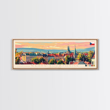 Cargar imagen en el visor de la galería, Ceske Budejovice Czech Wall Art, Panoramic Travel Poster, Panoramic Framed Canvas Print, City Wall Art, Wall Hanging Home Decor, Travel Art
