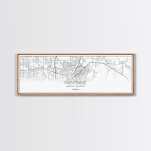 Load image into Gallery viewer, Panoramic Huntsville City Map, Alabama Art, Map Print, Minimalist Wall Art, Canvas Art, Housewarming Gift, Street Map Art, Closing Gift
