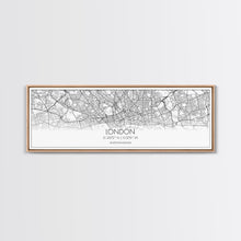 Load image into Gallery viewer, Panoramic London City Map, United Kingdom Art, Map Print, Minimalist Wall Art, Canvas Art, Housewarming Gift, Street Map Art, Closing Gift

