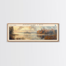Carregar imagem no visualizador da galeria, Amadjuak Lake Panoramic Framed Canvas Print, Lake House Decor, Minimalist Art, Travel Poster, Scenic View, Nature Wall Art

