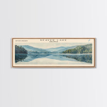 Carregar imagem no visualizador da galeria, Beaver Lake Arkansas Framed Canvas Print, Panoramic Lake House Decor, Scenic Painting, Travel Poster, Rustic Art, Nature Wall Art
