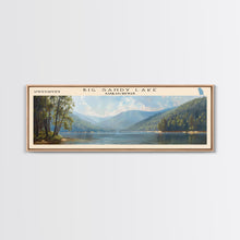 Carregar imagem no visualizador da galeria, Big Sandy Lake Framed Canvas Print, Lake House Art, Panoramic Travel Poster, Scenic View, Modern Decor, Lake Painting
