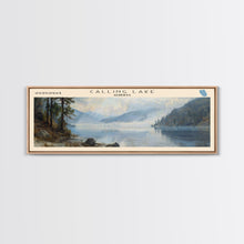Carregar imagem no visualizador da galeria, Calling Lake Framed Canvas Print, Panoramic Lake House Decor, Wall Art, Travel Poster, Rustic Lake Painting, Nature Art
