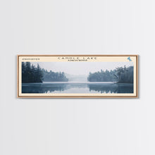 Carregar imagem no visualizador da galeria, Candle Lake Framed Canvas Print, Panoramic Lake House Decor, Wall Art, Travel Poster, Rustic Lake Painting, Home Decor
