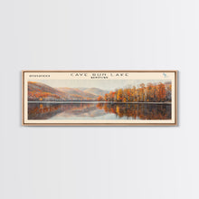 Cargar imagen en el visor de la galería, Cave Run Lake Kentucky Framed Canvas Print, Lake House Decor, Panoramic Wide Art, Travel Poster, Rustic Lake Painting, Nature Art
