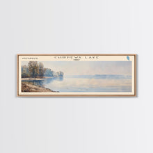 Cargar imagen en el visor de la galería, Chippewa Lake Ohio Framed Canvas Print, Lake House Decor, Panoramic Wide Art, Travel Poster, Modern Lake Painting, Nature Art
