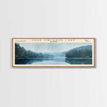 Cargar imagen en el visor de la galería, Cormorant Lake Framed Canvas Print, Lake House Decor, Panoramic Wide Art, Travel Poster, Rustic Lake Painting, Home Decor
