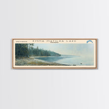 Load image into Gallery viewer, Emma Matilda Lake Wyoming Framed Canvas Print, Lake House Decor, Panoramic Wall Art, Travel Poster, Modern Lake Painting, Nature Art
