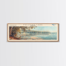 Cargar imagen en el visor de la galería, Fellows Lake Missouri Framed Canvas Print, Lake House Decor, Panoramic Wall Art, Travel Poster, Rustic Lake Painting, Home Decor
