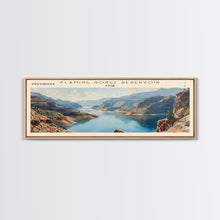 Cargar imagen en el visor de la galería, Flaming Gorge Reservoir Utah Framed Canvas Print, Lake House Art, Panoramic Wall Art, Travel Poster, Beautiful Lake Painting, Home Decor
