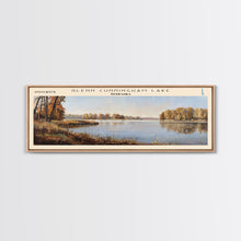 Carregar imagem no visualizador da galeria, Glenn Cunningham Lake Nebraska Framed Canvas Print, Lake House Art, Panoramic Wall Art, Travel Poster, Picturesque Lake Painting, Home Decor
