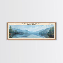 Load image into Gallery viewer, Lake Fontana North Carolina Framed Canvas Print, Lake House Decor, Panoramic Wall Art, Travel Poster, Beautiful Lake Painting, Home Art
