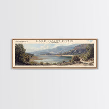 Load image into Gallery viewer, Lake Nacimiento California Framed Canvas Print, Lake House Decor, Panoramic Wall Art, Travel Poster, Beautiful Landscape Painting, Modern Art
