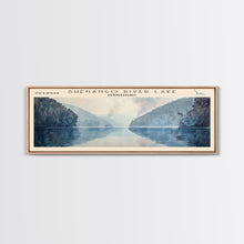 Load image into Gallery viewer, South Lake California Panoramic Framed Canvas Print, Lake House Decor, Wall Art, Travel Poster, Serene Landscape, Modern Art
