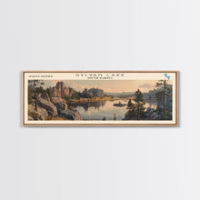 Load image into Gallery viewer, Sylvan Lake South Dakota Panoramic Wall Art, Framed Canvas Print, Lake House Decor, Travel Poster, Scenic Lake Scene, Living Room Decor
