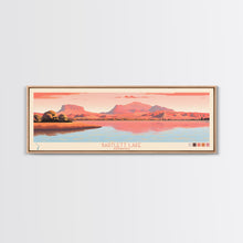 Load image into Gallery viewer, Bartlett Lake Arizona Framed Canvas Print, Panoramic Wall Art, Midcentury Modern, Pop Art, Travel Poster, Scenic Bedroom Art
