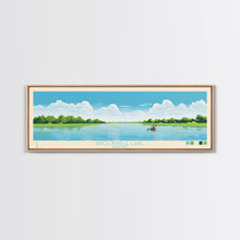 Carregar imagem no visualizador da galeria, Brookville Lake Indiana Framed Canvas Print, Midcentury Modern Panoramic Wall Art, Living Room Decor, Pop Art, Travel Poster Art, Nature Painting
