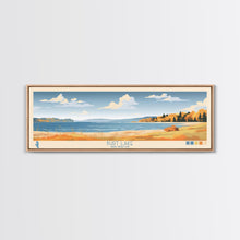 Carregar imagem no visualizador da galeria, Burt Lake Michigan Framed Canvas Print, Pop Art Panoramic Travel Poster, Midcentury Modern, Wall Art, Scenic Nature Painting, Bedroom Decor
