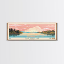 Cargar imagen en el visor de la galería, Clear Springs Lake Mississippi Framed Canvas Print, Pop Art Panoramic Travel Poster, Midcentury Modern, Wall Art, Scenic Nature Painting, Bedroom Decor, Living Room Art
