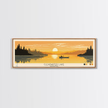 Cargar imagen en el visor de la galería, Clearwater Lake Missouri Framed Canvas Print, Pop Art Panoramic Travel Poster, Midcentury Modern, Wall Art, Scenic Nature Painting, Bedroom Decor, Living Room Art
