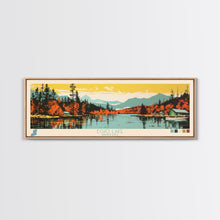 Load image into Gallery viewer, Echo Lake Montana Framed Canvas Print, Panoramic Wall Art, Midcentury Modern, Pop Art, Living Room Decor, Travel Poster, Nature Art
