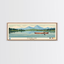 Load image into Gallery viewer, Echoing Lake Ontario Framed Canvas Print, Panoramic Art, Midcentury Modern, Pop Art, Bedroom Decor, Travel Poster, Lake View
