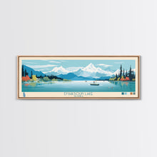Load image into Gallery viewer, Emaiksoun Lake Alaska Framed Canvas Print, Panoramic Wall Art, Midcentury Modern, Pop Art, Bedroom Decor, Travel Poster, Nature Art
