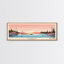 Load image into Gallery viewer, Ennadai Lake Nunavut Framed Canvas Print, Panoramic Wall Art, Midcentury Modern, Pop Art, Bedroom Decor, Travel Poster, Lake View
