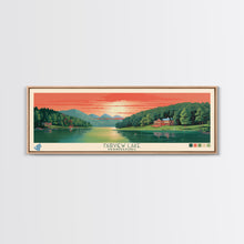 Carregar imagem no visualizador da galeria, Fairview Lake Pennsylvania Framed Canvas Print, Panoramic Art, Midcentury Modern, Pop Art, Living Room Decor, Travel Poster, Wall Art, Nature Art
