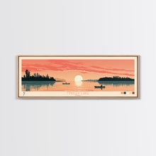Cargar imagen en el visor de la galería, Findley Lake Ohio Framed Canvas Print, Panoramic Wall Art, Midcentury Modern, Pop Art, Bedroom Decor, Travel Poster, Nature Art, Artistic Decor
