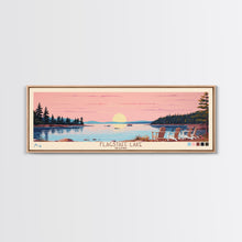 Cargar imagen en el visor de la galería, Flagstaff Lake Maine Framed Canvas Print, Panoramic Wall Art, Midcentury Modern, Pop Art, Bedroom Decor, Travel Poster, Artistic Decor, Lake View
