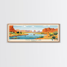 Carregar imagem no visualizador da galeria, Fool Hollow Lake Arizona Framed Canvas Print, Panoramic Art, Midcentury Modern, Pop Art, Living Room Decor, Travel Poster, Lake Painting, Wall Art
