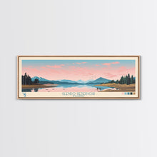 Carregar imagem no visualizador da galeria, Glendo Reservoir Wyoming Framed Canvas Print, Panoramic Art, Midcentury Modern, Pop Art, Bedroom Decor, Travel Poster, Nature Painting, Home Decor
