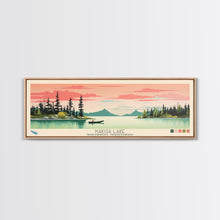 Load image into Gallery viewer, Kakisa Lake Northwest Territories Framed Canvas Print, Panoramic Art, Midcentury Modern, Pop Art, Living Room Decor, Travel Poster, Lake House Decor
