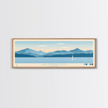 Load image into Gallery viewer, Lake Memphremagog Vermont Framed Canvas Print, Panoramic Wall Art, Midcentury Modern, Pop Art, Bedroom Art, Travel Poster, Lake House Decor
