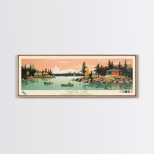 Load image into Gallery viewer, Martre Lake, Northwest Territories Panoramic Wall Art Framed Canvas Print, Midcentury Modern, Pop Art, Home Decor, Travel Poster, Living Room Art
