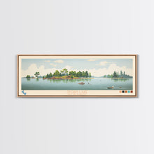 Load image into Gallery viewer, Sylvan Lake, South Dakota Framed Canvas Print, Lake House Decor, Midcentury Modern Art, Pop Art, Travel Poster, Bedroom Wall Art
