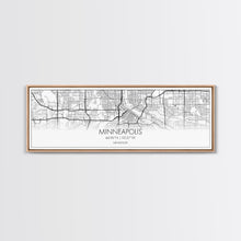 Load image into Gallery viewer, Panoramic Minneapolis City Map, Minnesota Art, Map Print, Minimalist Wall Art, Canvas Art, Housewarming Gift, Street Map Art, Closing Gift

