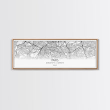 Load image into Gallery viewer, Panoramic Paris City Map, France Art, Map Print, Minimalist Wall Art, Canvas Art, Housewarming Gift, Street Map Art, Closing Gift
