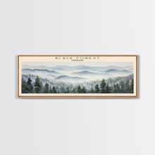 Carregar imagem no visualizador da galeria, Black Forest Framed Canvas Print Travel Poster | Wall Art | Home Decor | Gift For Travel Lover | Wall Hanging | Original Art
