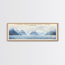 Cargar imagen en el visor de la galería, Fiordland National Park Travel Print Wall Art, Travel Poster Print, Retro Style COUNTRY Home Decor, Wall Hanging, Travel Gift Idea, Unique Metal Art
