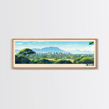 Carregar imagem no visualizador da galeria, Arusha, Tanzania Panoramic Travel Poster Canvas Print, Arusha, Tanzania Painting, Tanzania Art, Arusha Travel Art, Guest Room Painting

