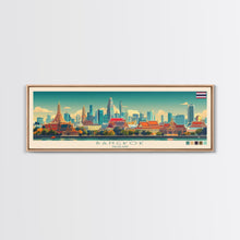 Load image into Gallery viewer, Bangkok, Thailand Travel Poster Panoramic Canvas Print, Bangkok, Thailand Painting, Thailand Art, Bangkok Travel Art, Guest Room Painting

