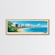 Load image into Gallery viewer, Barranquilla, Colombia Travel Poster Panoramic Canvas Print, Barranquilla, Colombia Painting, Colombia Art, Barranquilla Travel Art, Guest Room Painting
