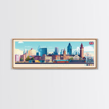 Cargar imagen en el visor de la galería, Birmingham, England Travel Poster Panoramic Canvas Print, Birmingham, England Painting, England Art, Birmingham Travel Art, Guest Room Painting
