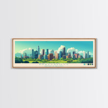 Load image into Gallery viewer, Brazzaville, Republic of the Congo Panoramic Travel Poster Canvas Print, Brazzaville, Republic of the Congo Painting, Republic of the Congo Art, Brazzaville Travel Art, Living Room Painting
