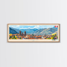 Load image into Gallery viewer, Cusco, Peru Travel Poster Panoramic Canvas Print, Cusco, Peru Painting, Peru Art, Cusco Travel Art, Guest Room Painting
