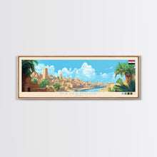 Load image into Gallery viewer, Damanhur, Egypt Panoramic Travel Poster Canvas Print, Damanhur, Egypt Painting, Egypt Art, Damanhur Travel Art, Guest Room Painting
