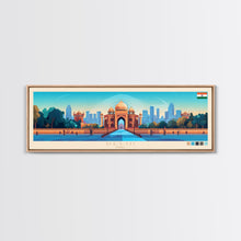 Load image into Gallery viewer, Delhi, India Travel Poster Panoramic Canvas Print, Delhi, India Painting, India Art, Delhi Travel Art, Guest Room Painting
